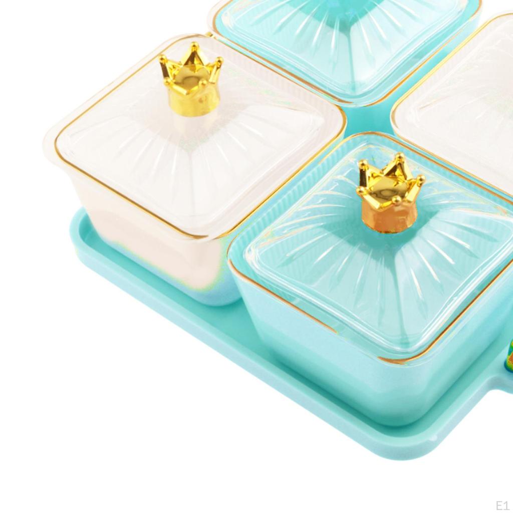 Appetizer Plate Nut and Candy Serving Tray Nuts with Compartment Divided Fruit Platter for