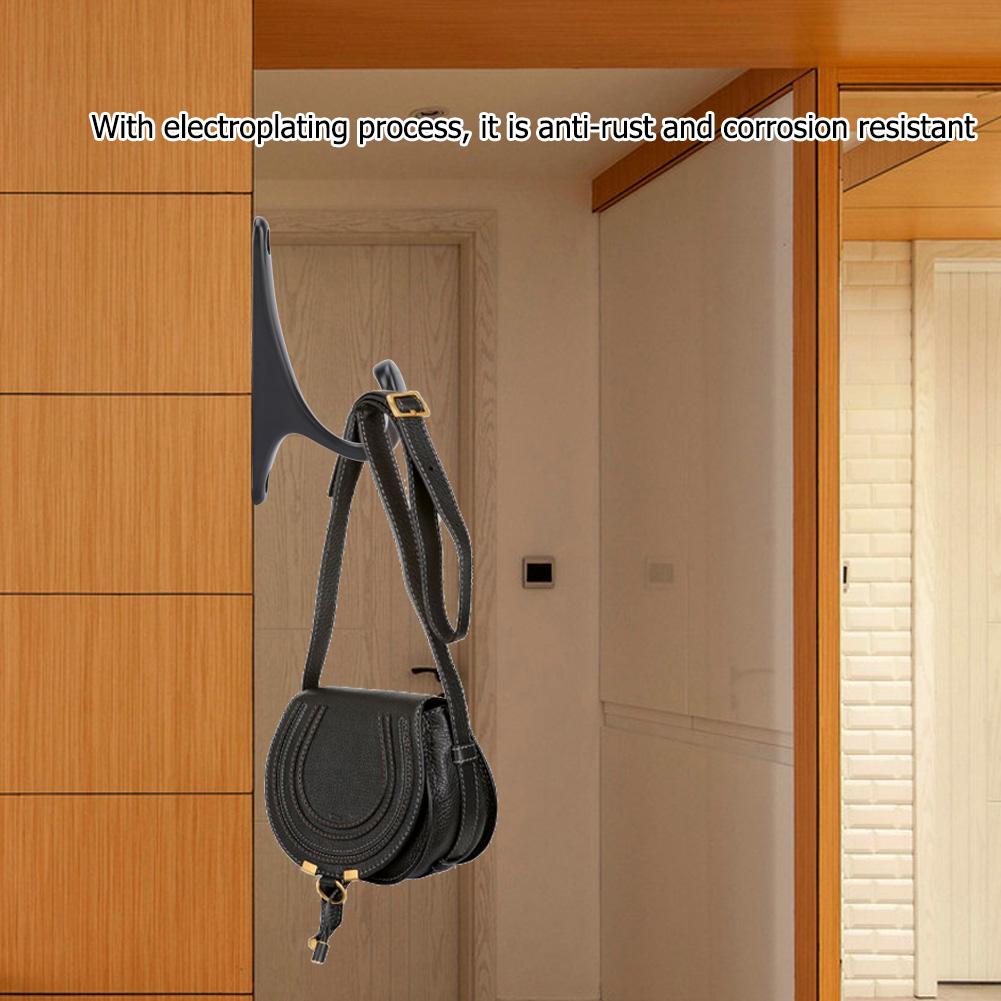 Modern Wall Mounted Coat Hook Bathroom Cloakroom Closet Clothes Rack Holder Hooks(Matte Black)