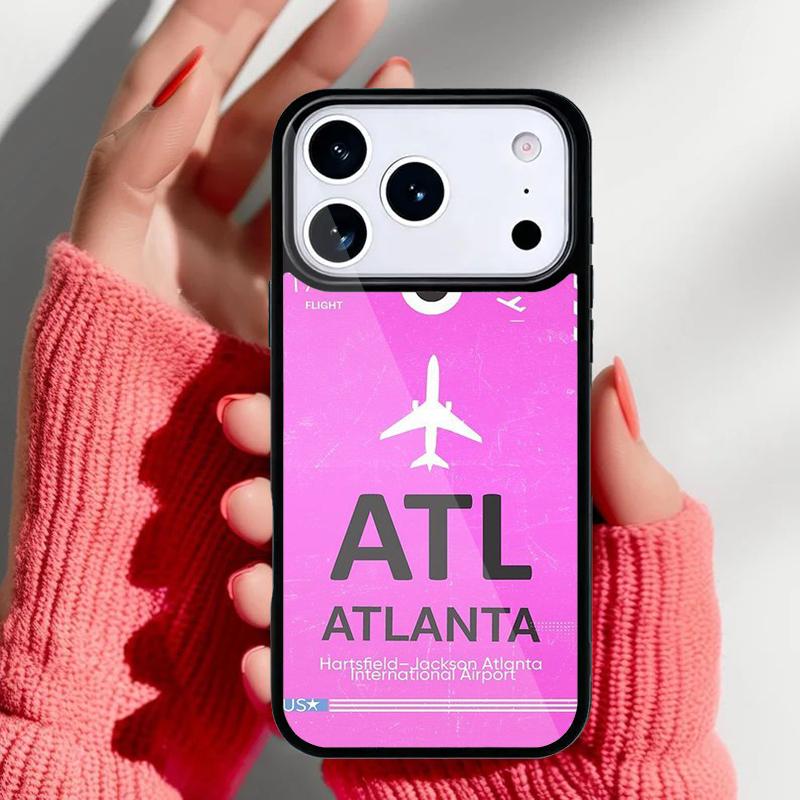 Funny Airport Code Phone Case for iPhone 17 16 15 14 13 Pro Max Back Cover for 12 11 Pro Coque