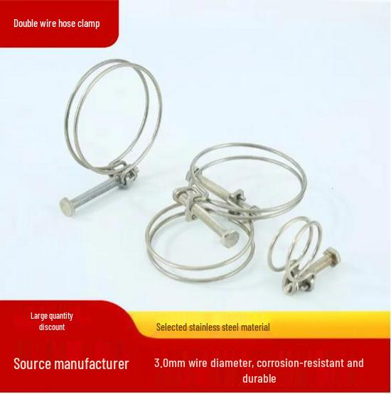 

Двойной проволочный хомут из нержавеющей стали для ирригационных и водных проектов 3 Wire Dia, 201 Material, 21-25MM