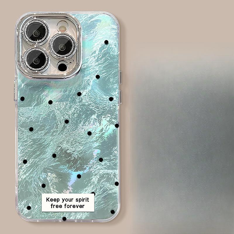 

Кронштейн-подставка с зеркальным покрытием в горошек, подходит для чехла для мобильного телефона Apple 16PRO 15, рисунок «Глетчерная фольга», 14, ощущение высокого класса, 13, защитная пленка для объектива X iPhone 16