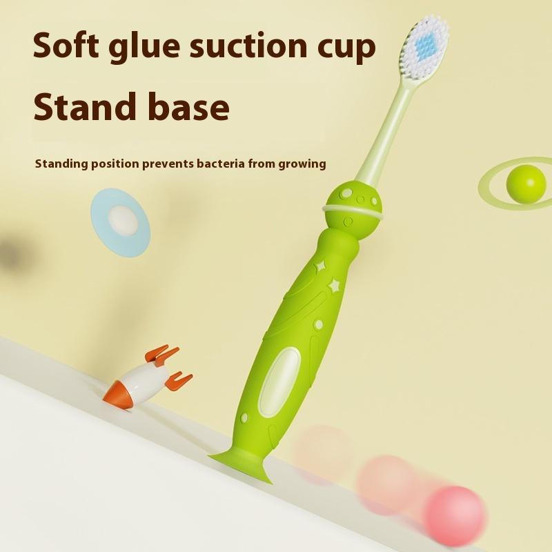2Pcs Children'S Fluoride-Enriched High-Density Fine Wire Baby Toothbrushes With Soft Bristles And Standing Suction Cup