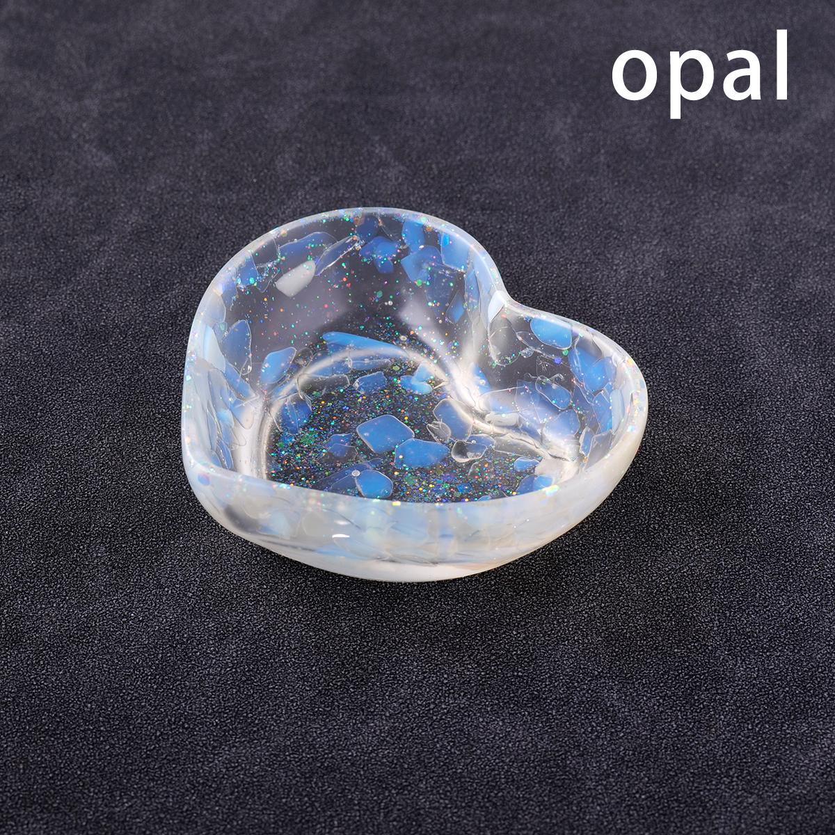 

1pc Natural Crystal Crushed Stone Drip Love Bowl Ornament Incense Holder Base Resin Crafts Home Desktop Decorative Plate geode 1pc