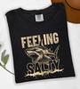Feeling Salty Shark Tshirt, Cotton Comfort Colors® Unisex Retro Summer Ocean Graphic Tee, Summer Coastal Sea Life Top, Beach Shark T-Shirt