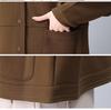Women's Spring-Autumn 2025 Fashionable Age-Defying Round Neck Cardigan - Thin, Stylish Sweatshirt for Middle-Aged Moms