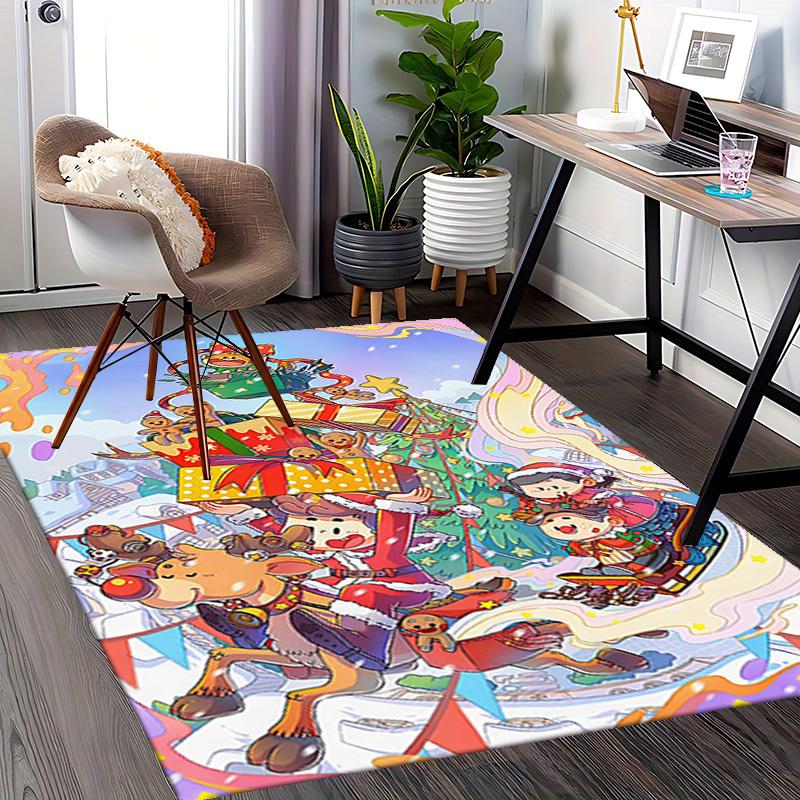 Christmas Anime Cartoon Design Chair Mat - Non-Slip Carpet for Office, Home Decor, Living Room, Bedroom, Game Room & Dormitory.R048