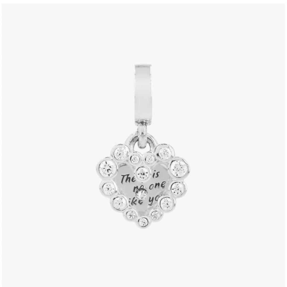 PAndora Moment Sparkling Heart Double Pendant And Dangle Silver Charm 793765c01