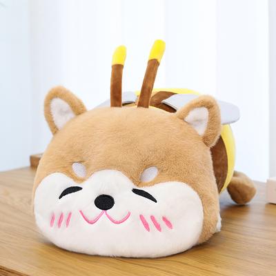 Novo Pelúcia Fofo de Abelha Transformada em Shiba Inu para Festa Boneco Shiba Inu Companheiro de Cama Travesseiro para Meninas Dormirem