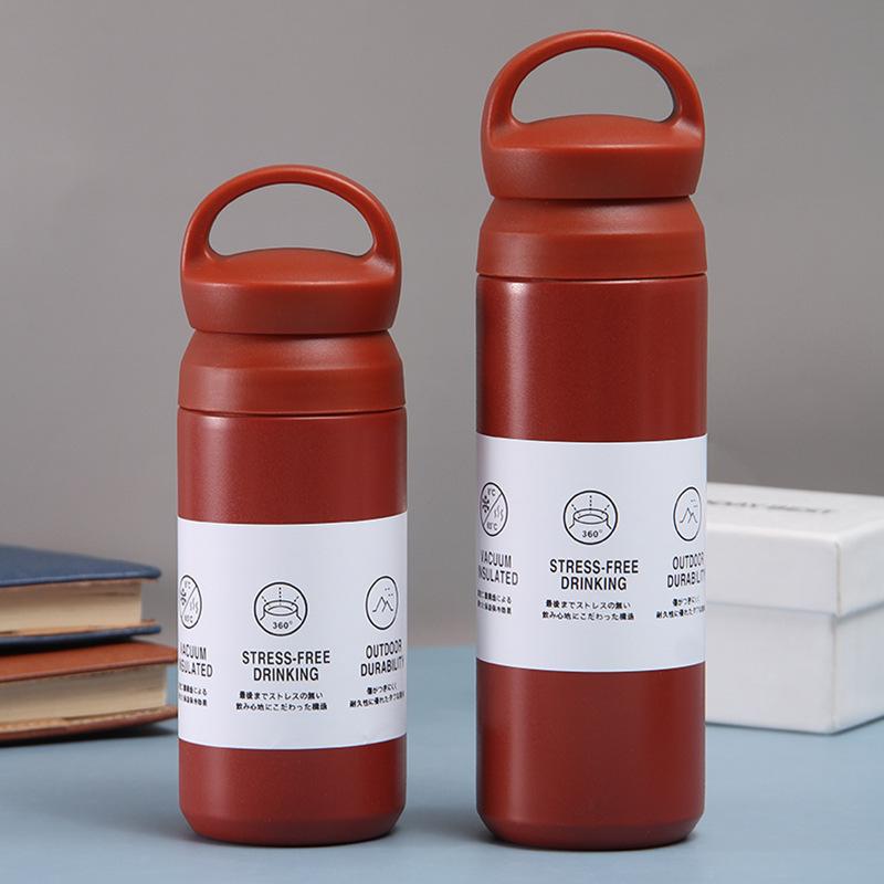 Simple Japanese Stainless Steel High-Value Men'S And Women'S Thermos Cups, Portable Coffee Cups, Car-Mounted Element Water Cups