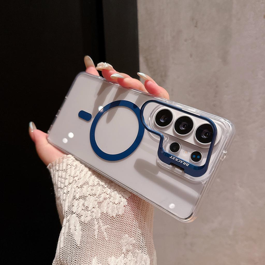 Applicable to Samsung S26Ultra mobile phone case, high-transparency acrylic magnetic lens holder S25 anti-drop hard case