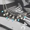 Exclusive For Foot Accessories, Fashionable Personalized Turquoise Pearl Disc Small Pendant Double Anklet