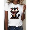 Magliette Divertenti da Donna Magliette con Stampa 3D di Animali Moda Girocollo Manica Corta Top Oversize Abbigliamento Y2k Femminile Maglietta Carina