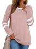 2026 Women's Casual Color Block Long-Sleeve Round Neck Shirt