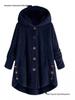Spring 2026 Women's European-American Plush Button Top, Irregular Solid Color Coat