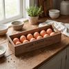 Open-Top Lid Wood Egg Case Large Capacity Egg Display Crates  Kitchen Organizer