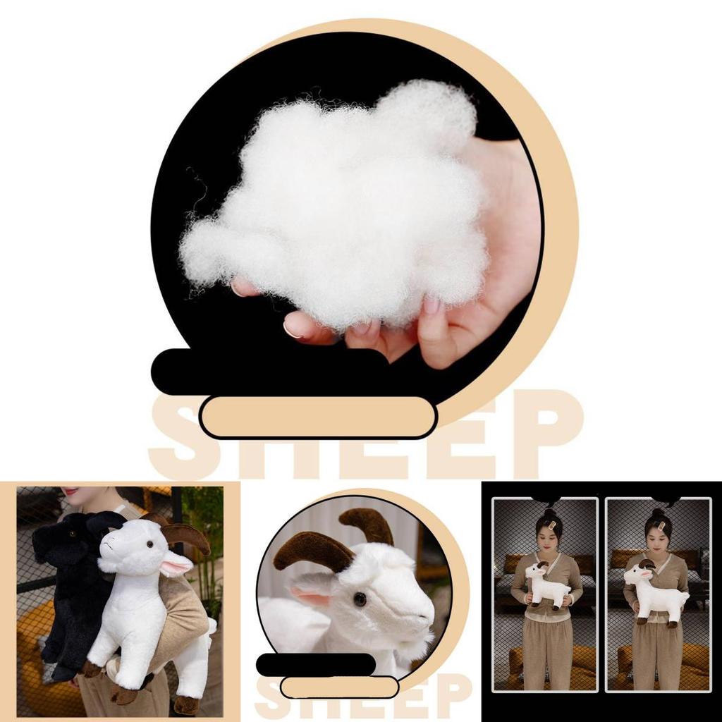 Cute New Little Goat Plush Doll Stuffed Toy Cross-border Hot Sale Black And White Sheep Zodiac Sheep Wholesale