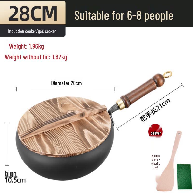 

Zisiz Traditional Flat-Bottom Iron Pot