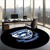 Geelong Football Club (1) Round Office Rug Decorative Floor Rug for Office Bedroom Living Room and Home Space