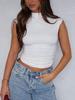 European & American Women's Slim Fit High Neck Sleeveless Vest - Summer 2025 Collection