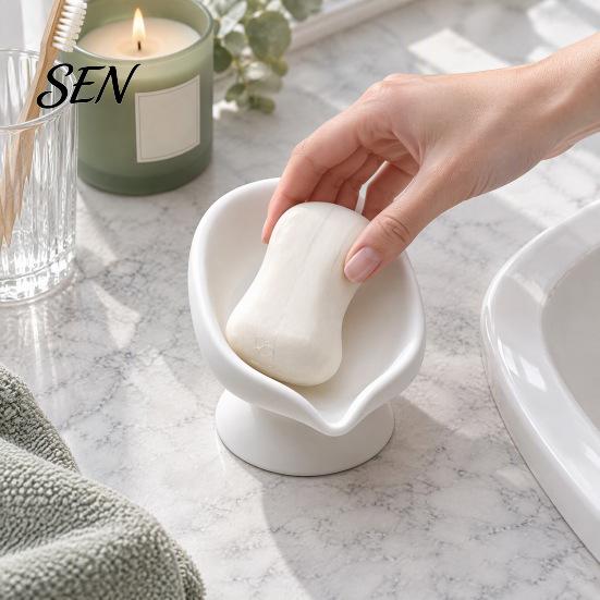 Eco Friendly Soap Holder 3D Printed Dish, Self Draining Bar for Bathroom Home Organization Gift Sink Countertop, Modern Raised Tray Kitchen and Shower