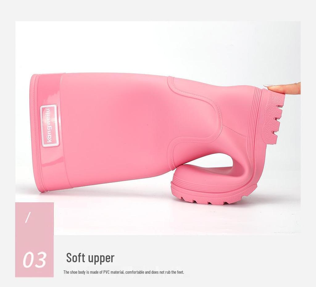 Bottes de pluie imperméables doublées polaire pour femme - Antidérapantes, à semelles épaisses, idéales pour la randonnée en forêt tropicale