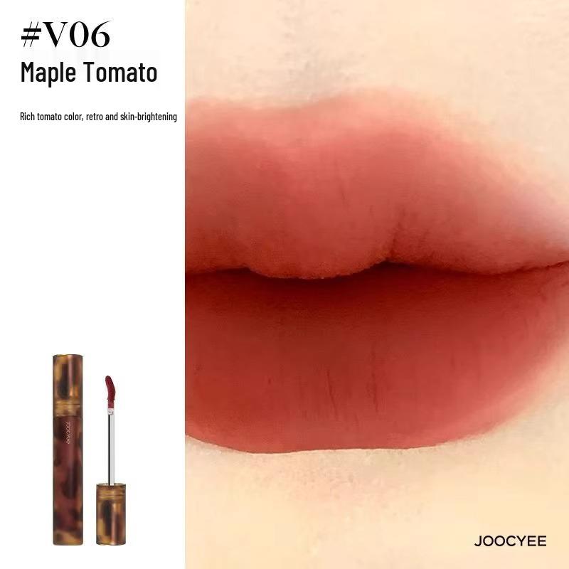 Joocyee Amber Lip Glaze V05 Cinnamon & Mandarin Duck Milk Tea Lipstick - Moisturizing, Water-Light Finish