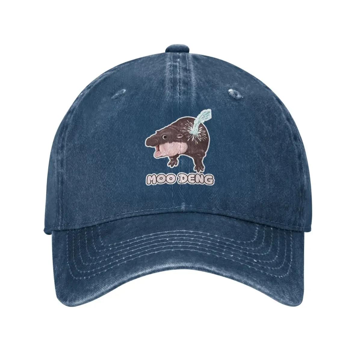 

Moo Deng Baby Hippo Baseball Cap Vintage Distressed Cotton Sun Cap Unisex Outdoor Workouts Adjustable Caps Hat One Size
