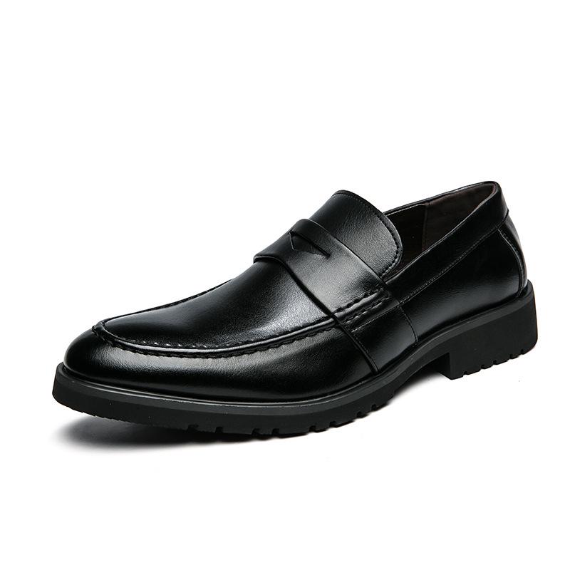 Men s Retro British Style Round Toe Loafers: Plus Size, Slip-on, Breathable, Casual Four-Season Leather Shoes. 43