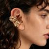 2Pcs/set Fashion Exaggerated Wide Clip Earrings for Women Simple Copper Metal Earring Daily Wear Vacation Jewelry Gifts