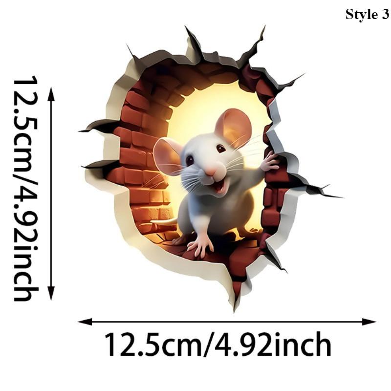 Mausloch-Sticker für kaputte Wände, Tier-Thema, abnehmbare Ratten-Aufkleber für Ecken, Wohnzimmer, Schlafzimmer, Kinderzimmer, Wandkunst
