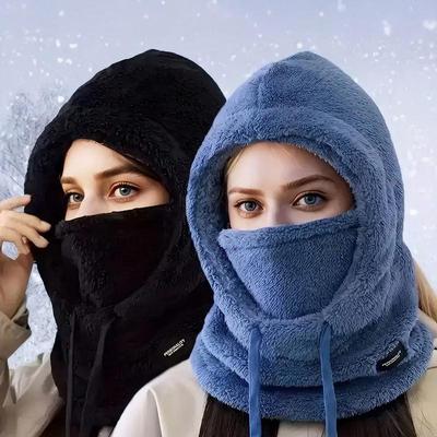 1 Stück Winter Ohren- & Nackenwärmer Mütze mit Thermofutter, Ski-Gesichtsmaske, Gestrickter Vollkopf- & Nackenwärmer aus Polyester, Unisex, Leichtgewicht, Zufälliges Etikett