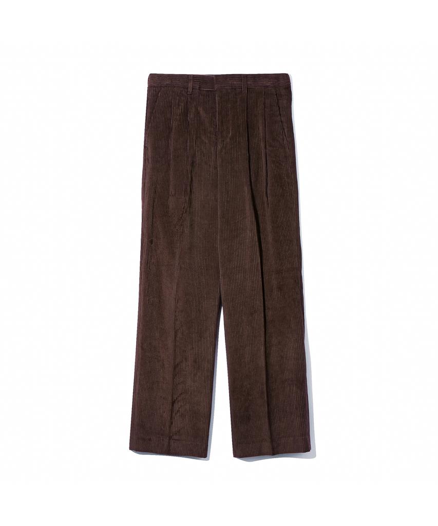 TRIP LE SENS Fw Comfort Corduroy Double-Pleat Slacks_White