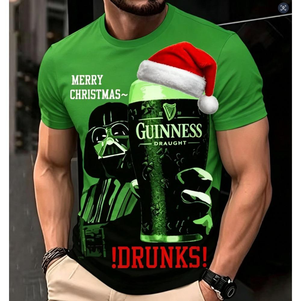 Summer Fashionable Creative Christmas Series 3D Printing Printed Short Sleeved T-shirt Comfortable Breathable Versatile Sports T-shirt