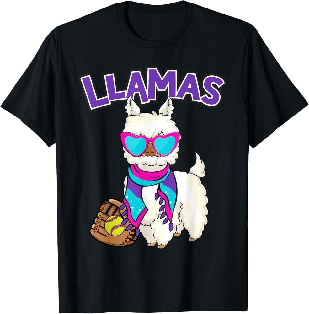 Футболка с ламой и софтболом L
