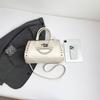 Vintage Boston Handbag For Women With Metal Studs And Zipper Closure