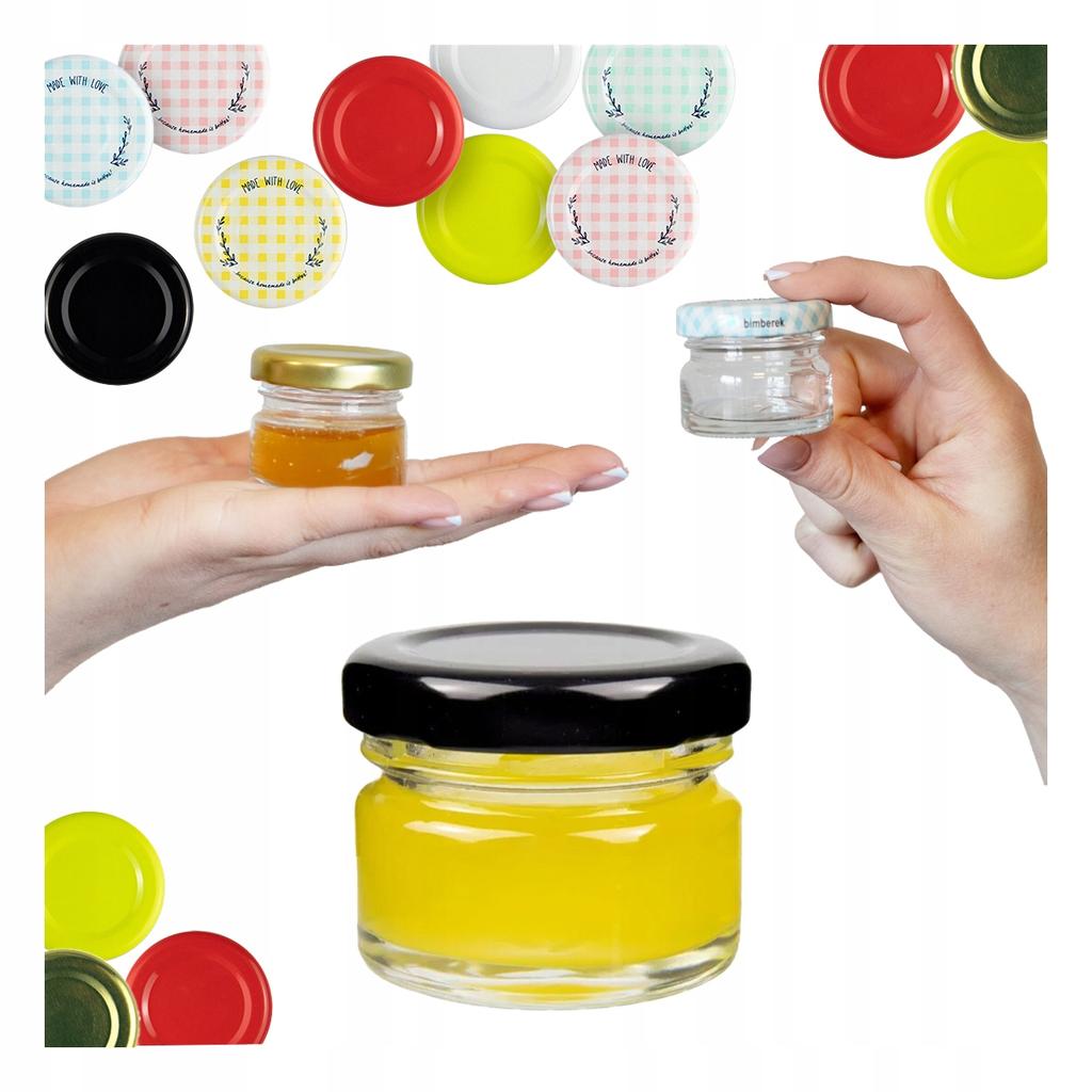 100x JAR 30ML WITH A LID HONEY JAM SPICES HERBS GIFT WEDDING