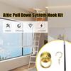 Innovative Attic Pull Down Hook System Comprehensive Attic Ladder Access Set Feature Adjustable Hook and Coppers Rings