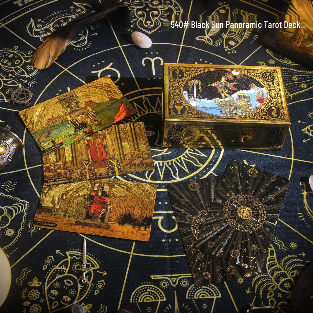 Waterproof Black PVC Tarot Cards - Colorful 78 Card Deck for Board Games