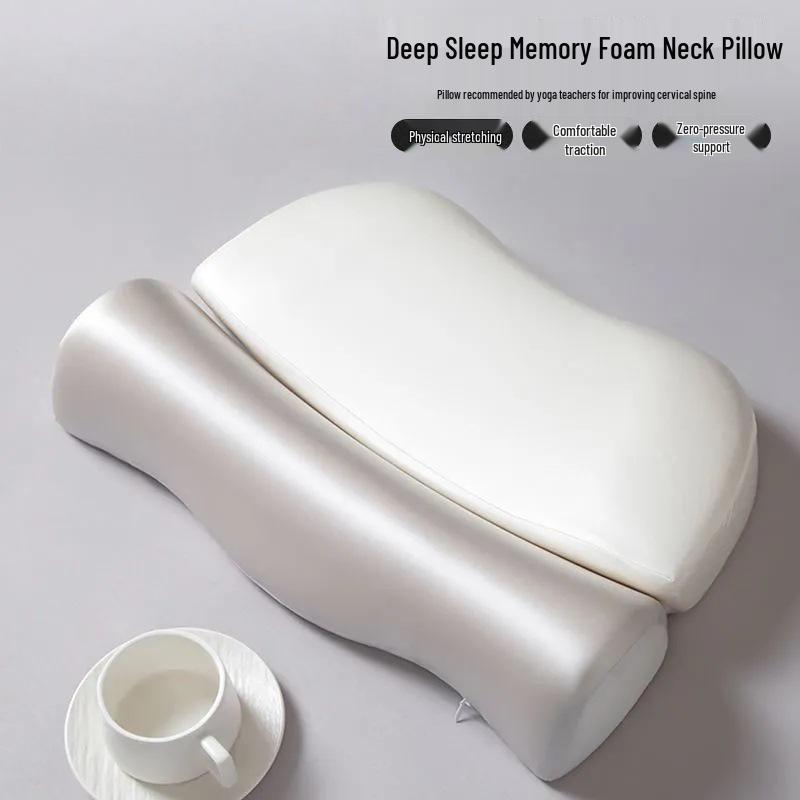 

Polyurethane Adult Neck Support Pillow - 3-Second Slow Rebound Memory Foam, Two-in-One Beauty Cloud Pillow 50x35x8cm