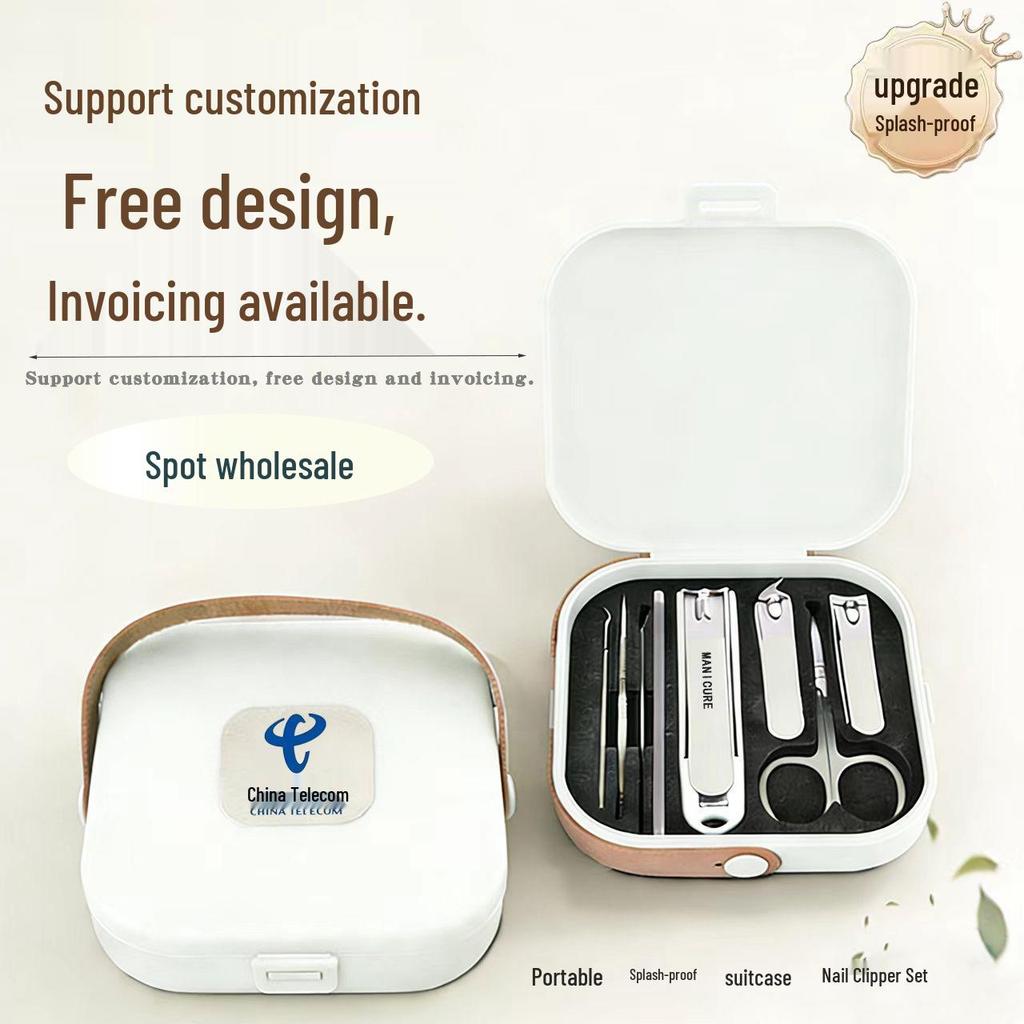 Custom Anti-splash Nail Clippers Set with Printed Logo - Manicure Tool Kit