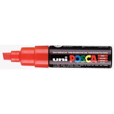 Marcador rojo de punta ancha con bisel