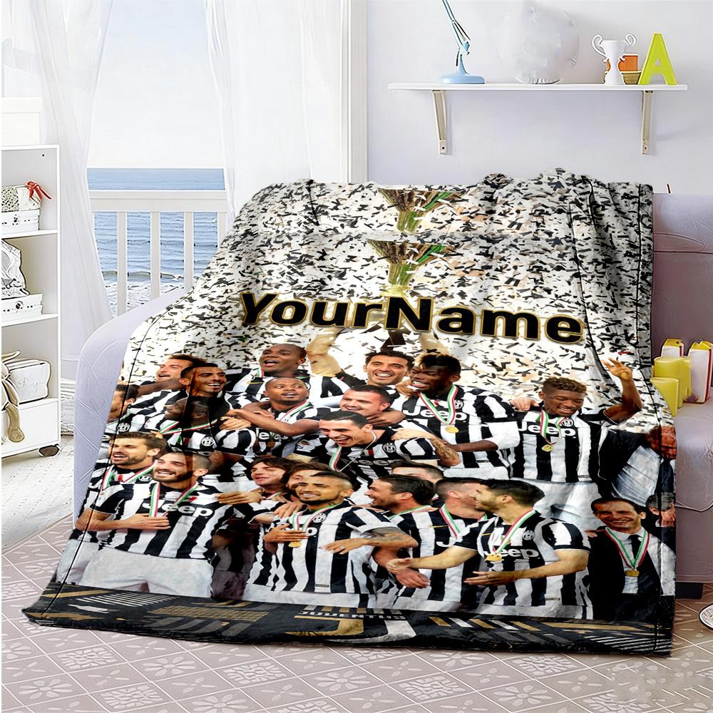 Juventus Customize Text Blanket Gift Customizable Blanket Warmthful Decor Versatile for Office Chair Livingroom Picnics Seaside