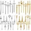 Espadas antigas faca marcador encantos antigo prata ouro espadas longas