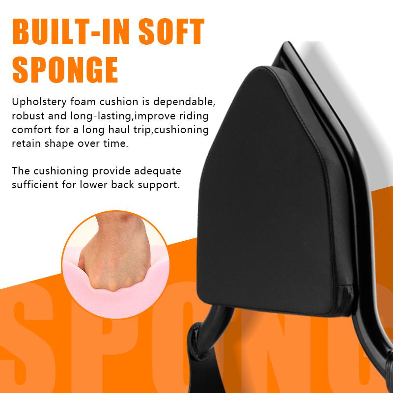 14" Motorcycle Black Sissy Bar Detachable Rear Passenger Backrest For Harley CVO Road Glide Street Glide Touring Road King 09-up