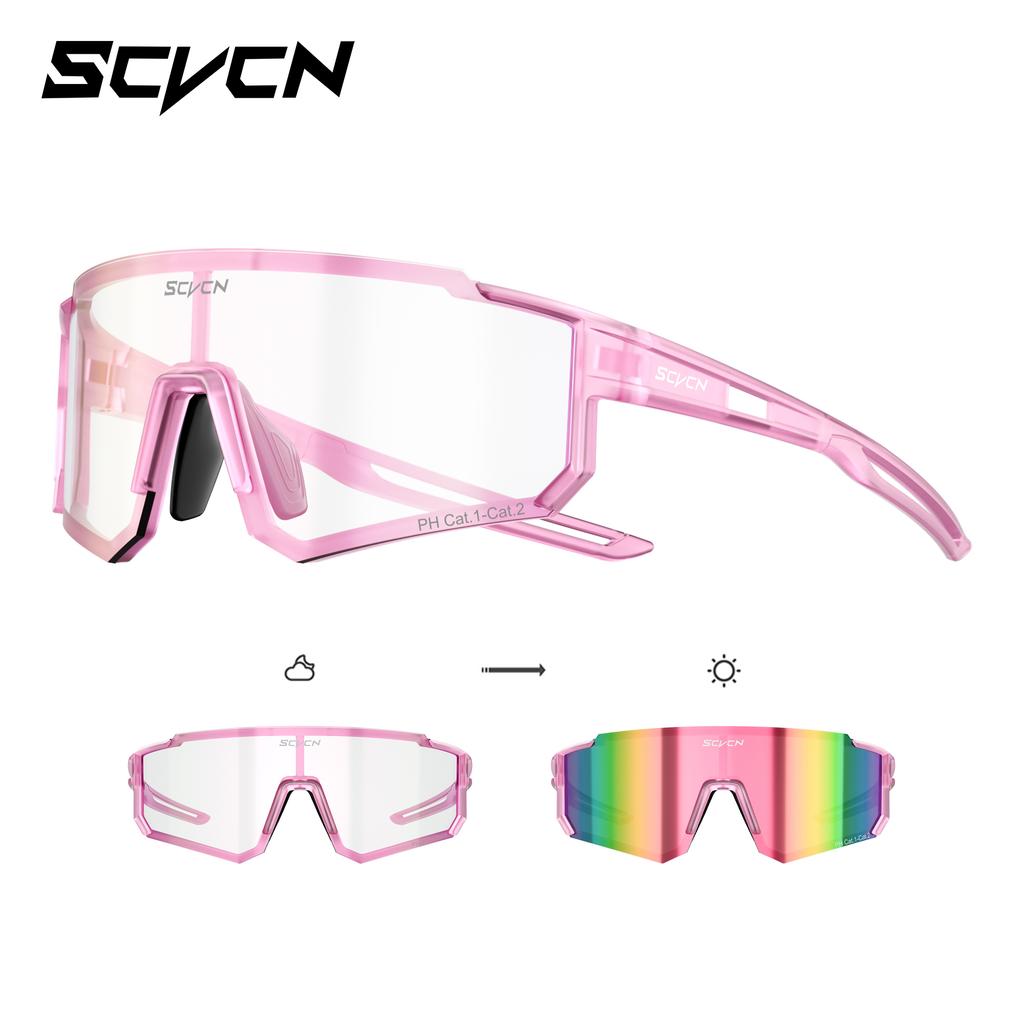 SCVCN Photochromic Hiking Eyewear Cycling Glasses Sports Sunglasses for Women Outdoor Road MTB Bike Glasses UV400 Men Windproof