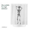 Funny Skeleton Couple Halloween Shower Curtain With Wedding Theme Pattern, Humorous Bathroom Decor For Couples Gift Idea