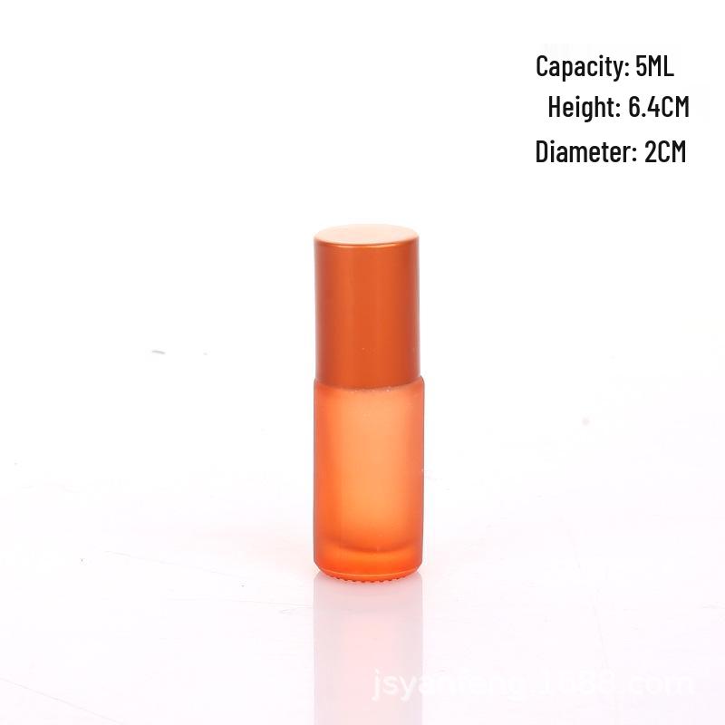 Frosted Roll-on Essential Oil Bottle - Colored Glass Perfume Roller, Eye Cream Massage Stick