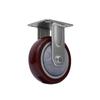 Heavy-Duty Silent Hand Truck Wheels - 4/5/6/8 Inch Double Ball Bearing, Wear-Resistant, Dark Red