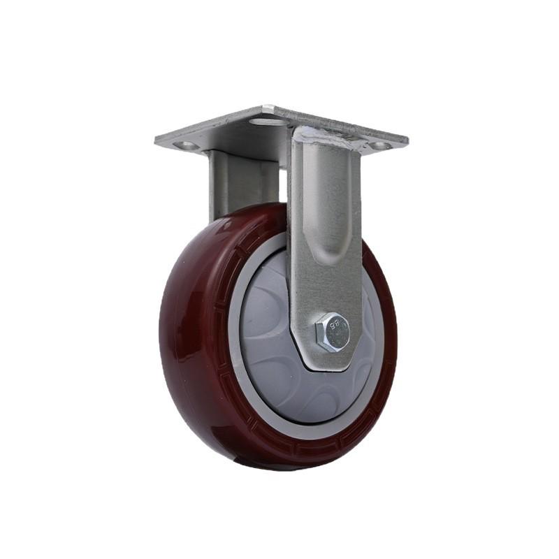 Heavy-Duty Silent Hand Truck Wheels - 4/5/6/8 Inch Double Ball Bearing, Wear-Resistant, Dark Red