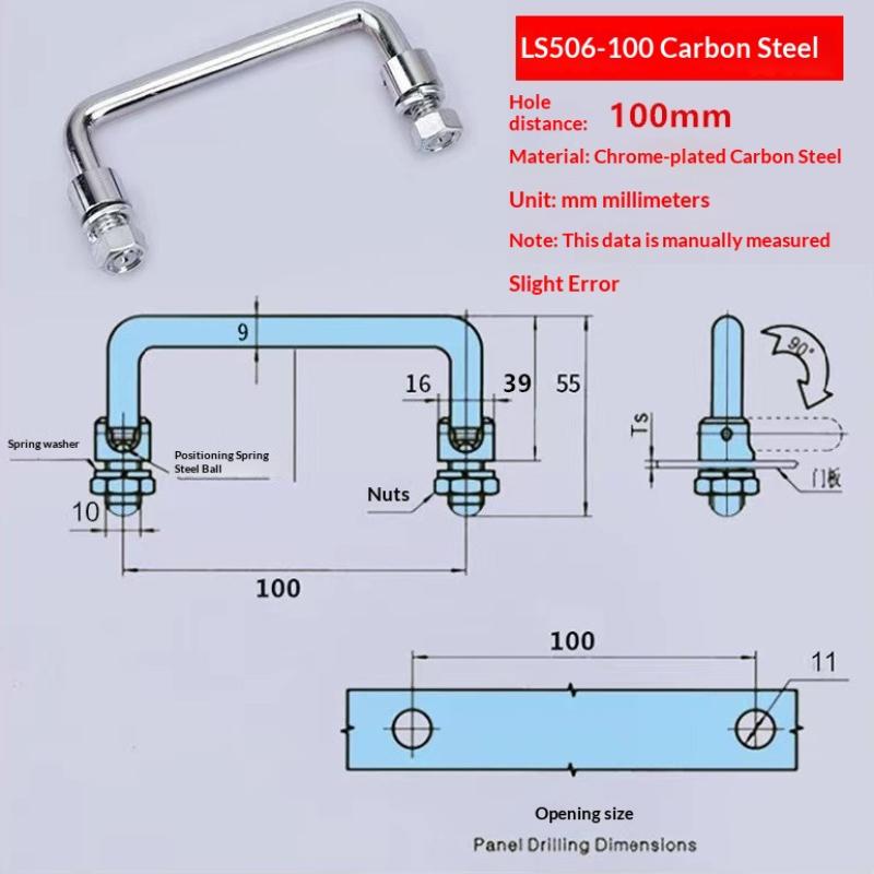Carbon Steel Metal Drawer Handle Foldable U-Shaped Door Pull Water Proof for Outdoor Patio Cabinet Garden Shed Doorway